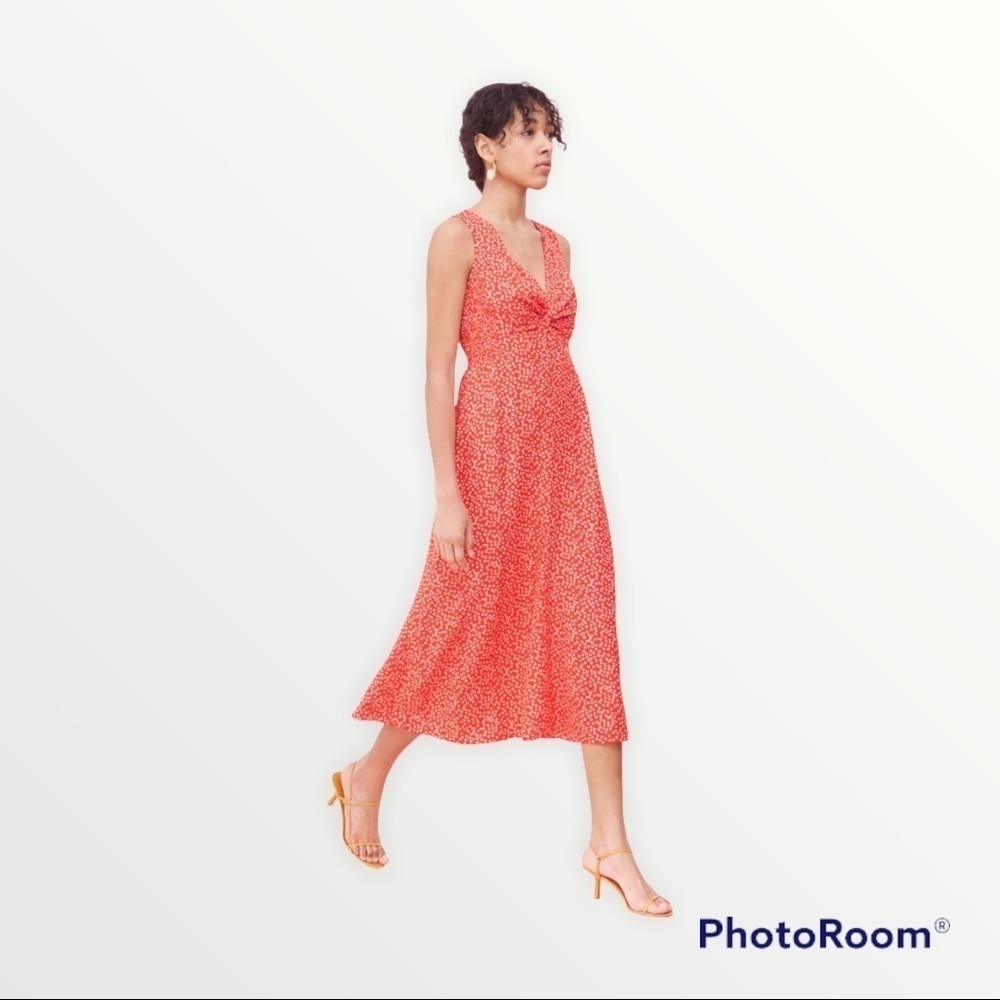 NWT Rebecca Taylor Malia Red Floral Jacquard Midi Dress Size 0 - Picture 5 of 12